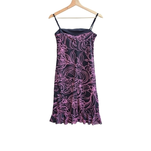 Y2k Floral Black and Pink Jump Dress - Picture 2 of 6